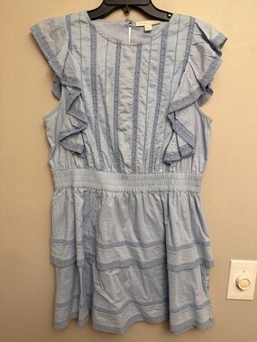 Chelsea & Violet Powder Blue Lace-Trim Top